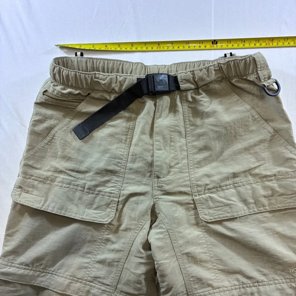 The North Face Mens Convertible Hiking Pants Tan Khaki Zip Off Cargo Medium M